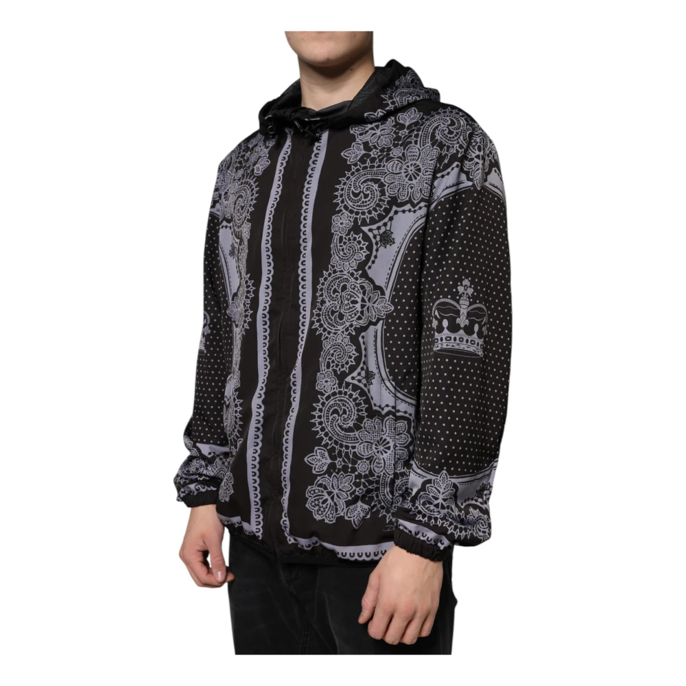 Dolce & Gabbana Bandana Print Bomberjack Zwart Black Heren
