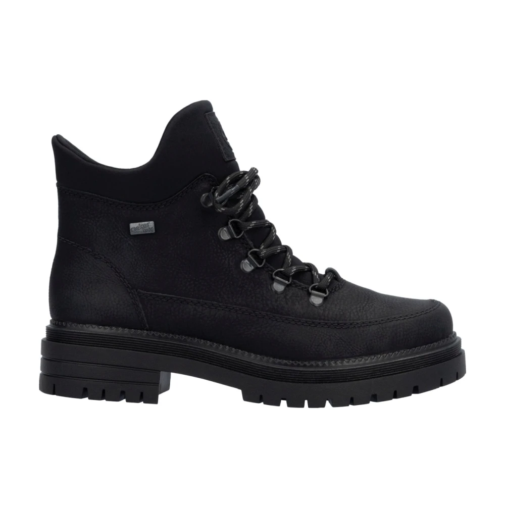 Rieker Black Lace-Up Boots, Female, 5 Uk, Casual Ankle Boots