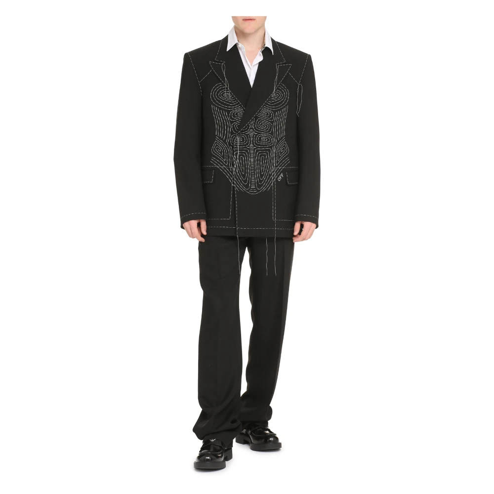 Off White Stijlvolle Jas voor Trendy Looks Black Heren