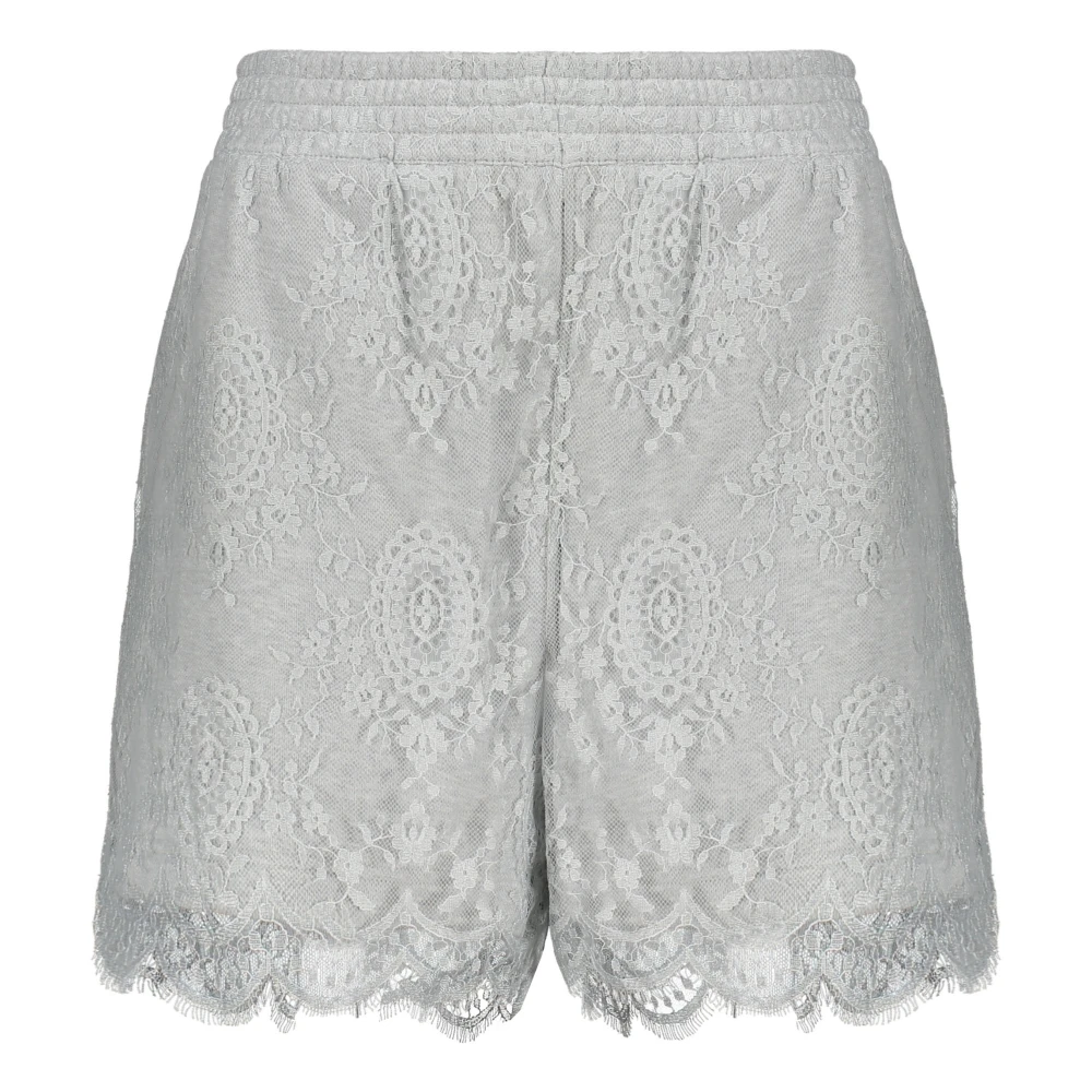 Burberry Kanten Shorts met Elastische Tailleband Gray Dames