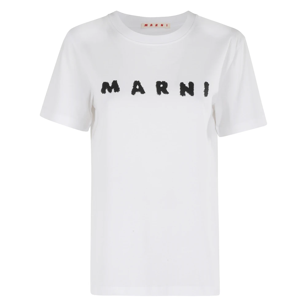 Marni Women's White T-Shirts, 2XS, Short Sleeve Round Neck T-Shirt
