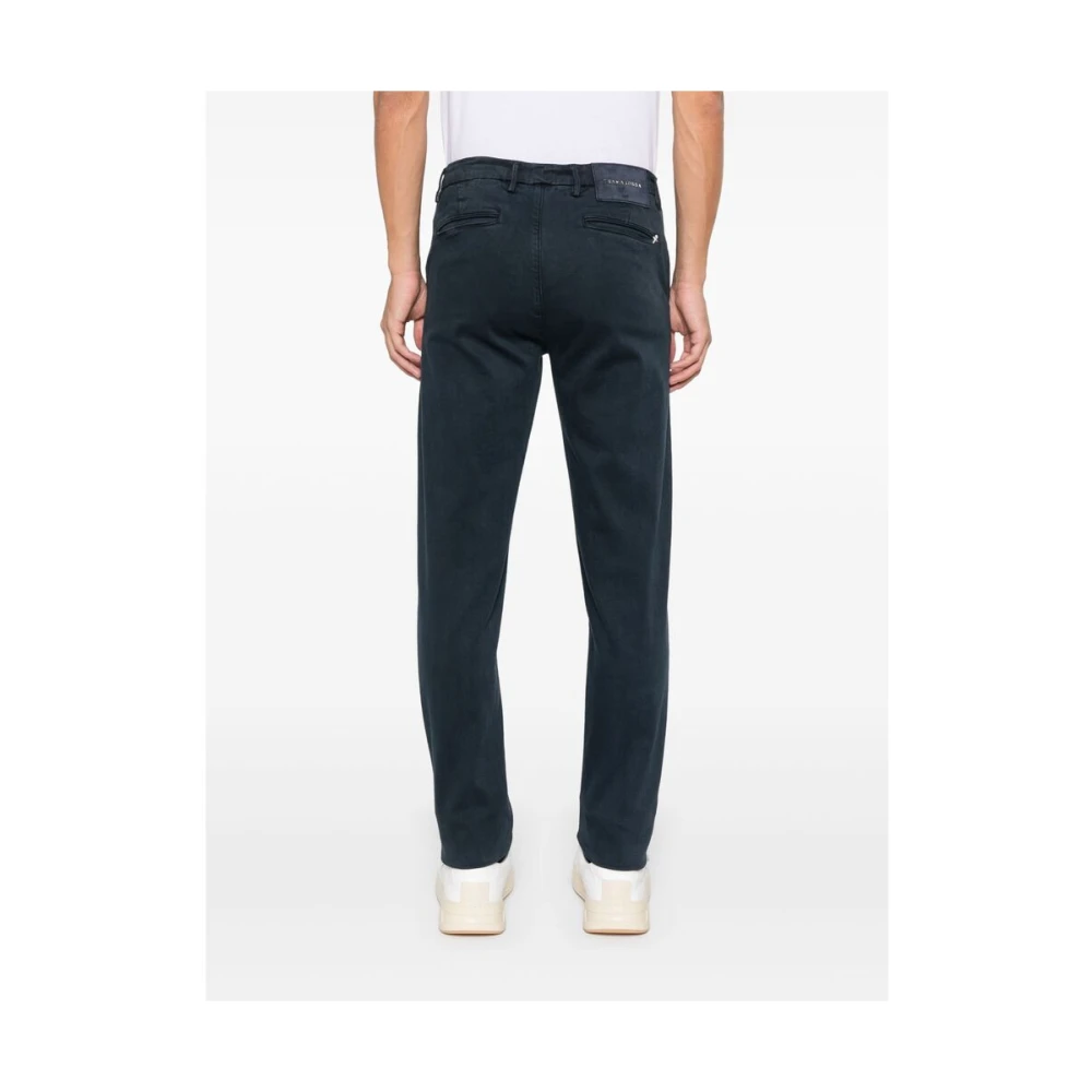 Tramarossa Navy Blauw Stretch-Katoen Tapered Broek Blue Heren