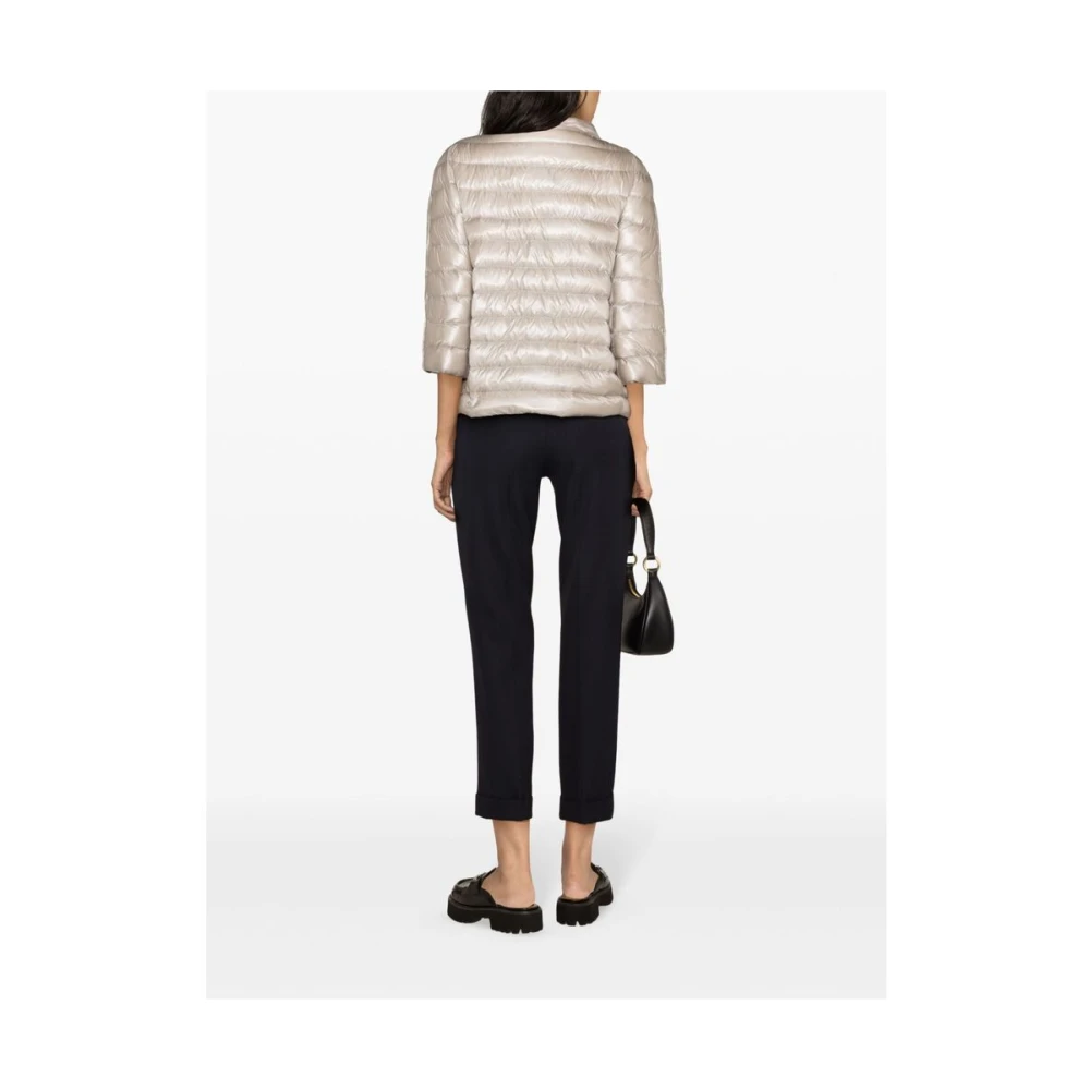 Herno Grijze Gewatteerde Jas High-Shine Gray Dames