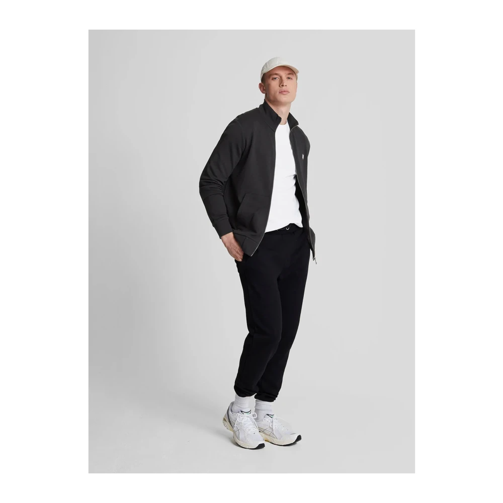 Lyle & Scott Diagonaal Weefsel Rits Hoodie Black Heren