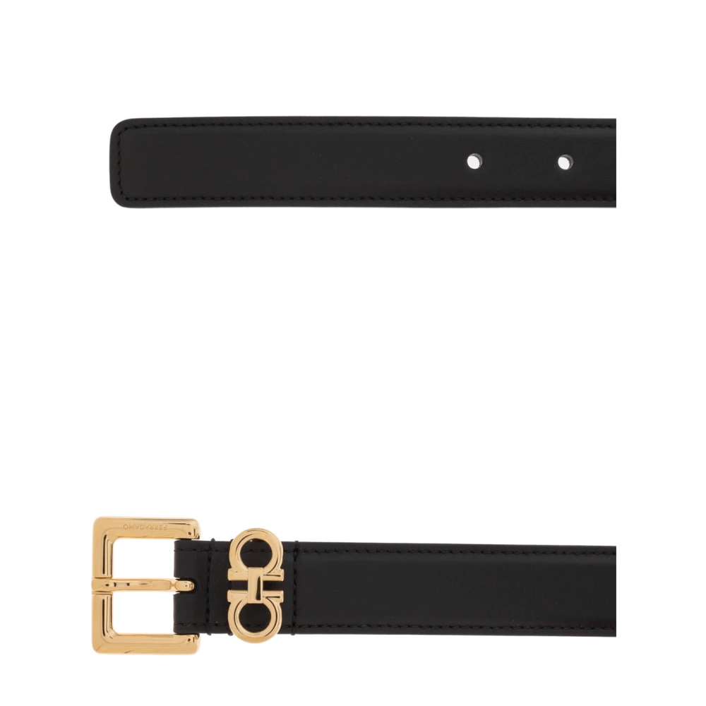Salvatore Ferragamo Leren riem Black Dames