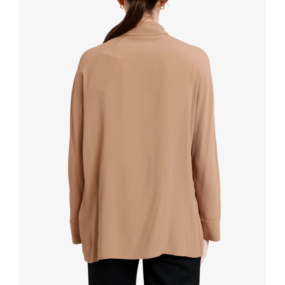 Semicouture Oriana Crepe de Chine Shirt Brown Dames