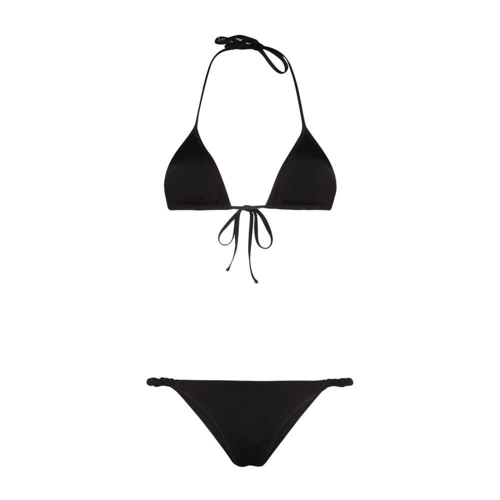 Reina Olga Zwart Zee Kleding Scrunchie Bikini Set Black Dames