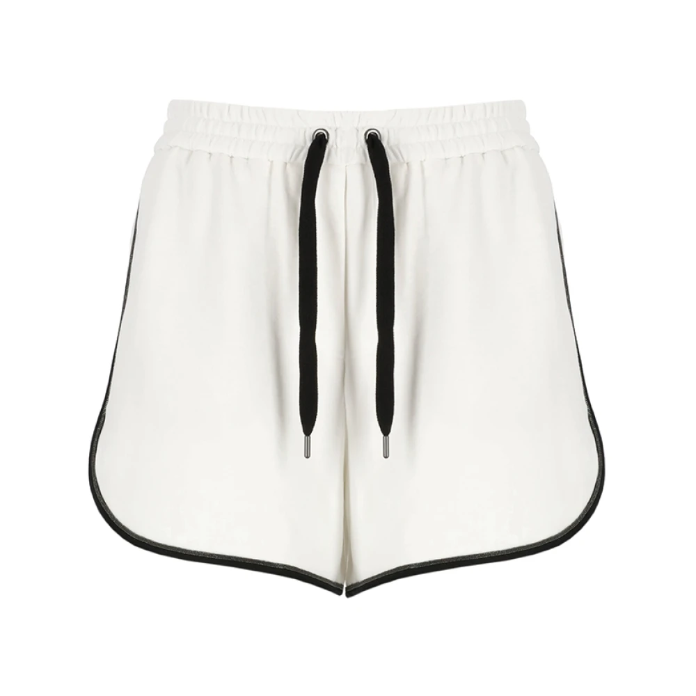 BRUNELLO CUCINELLI Witte katoenen shorts met contrasterende details White Dames