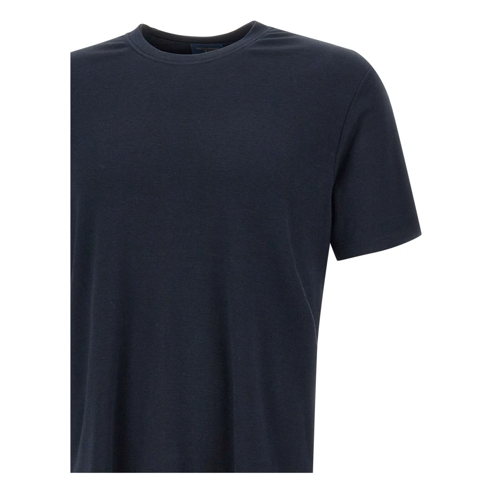 PAUL & SHARK Blauw Katoenmix T-shirt met Logo Blue Heren