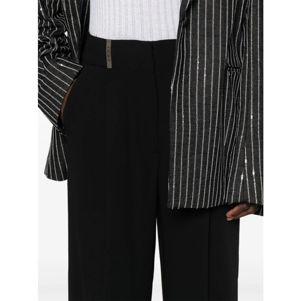 PESERICO Zwarte Broek Damesmode Aw24 Black Dames