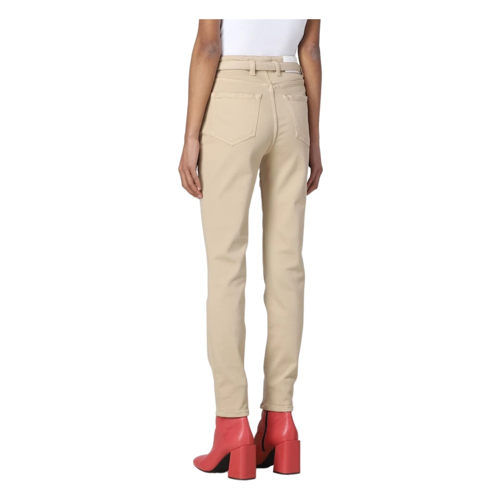 pinko Slim-fit Denim Broek Beige Dames