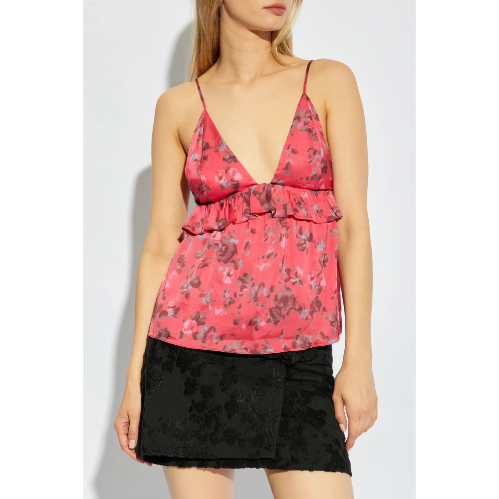 Ganni Bloemenmotief top Pink Dames