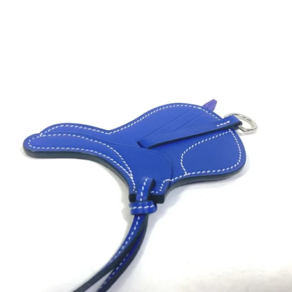 Hermès Vintage Pre-owned Leather key-holders Blue Dames