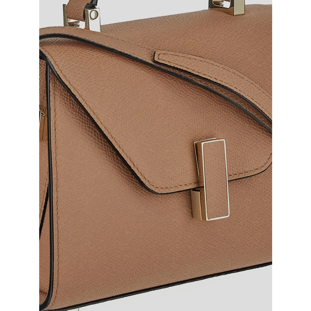 Valextra Kleine Leren Top Handtas Brown Dames