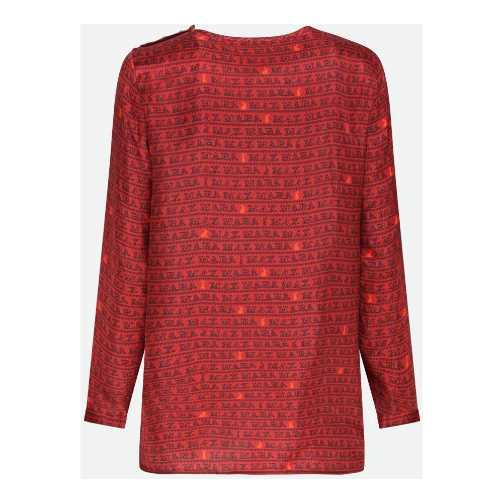 Max Mara Rode Logo Blouse Red Dames