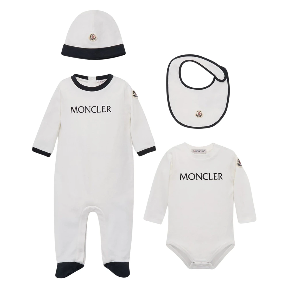 Moncler White 4 Piece Babygrow Set - Unisex - Kids Sets - 1 M - Kids