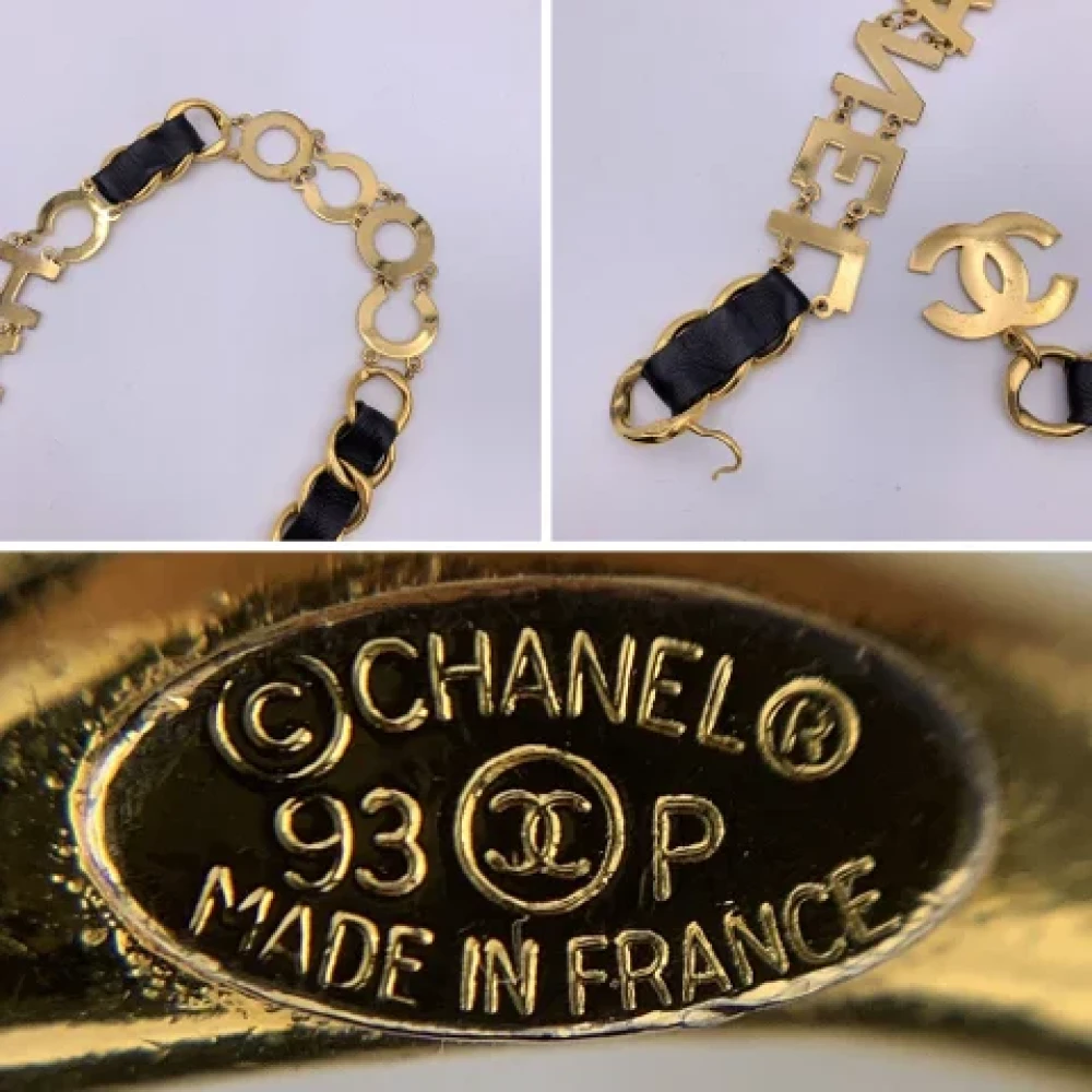 Chanel Vintage Pre-owned Leather belts Yellow Dames