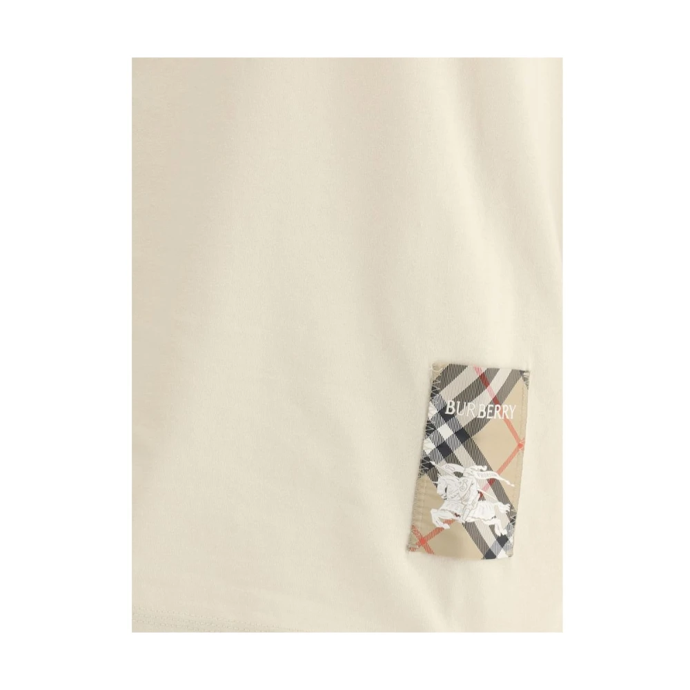 Burberry Logo T-shirt met Archivio Check Design Beige Heren