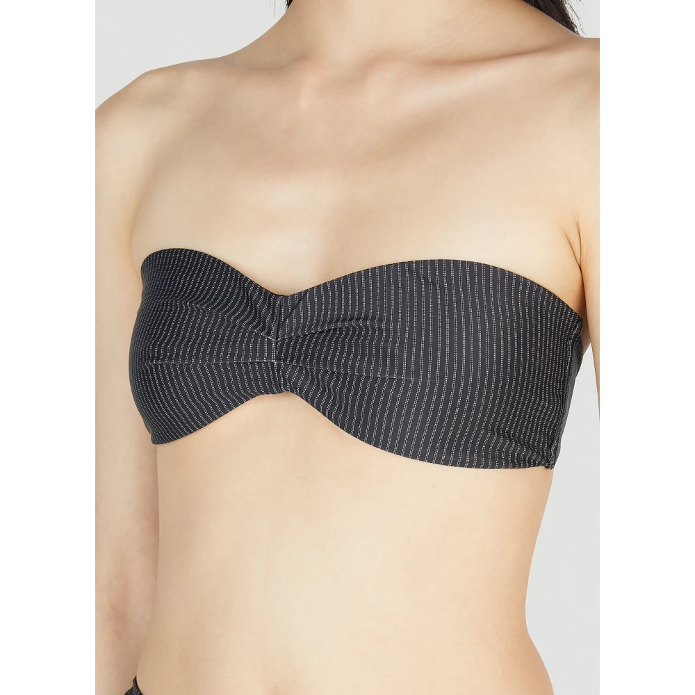 Ziah Gestreepte Bandeau Bikini Top Gray Dames