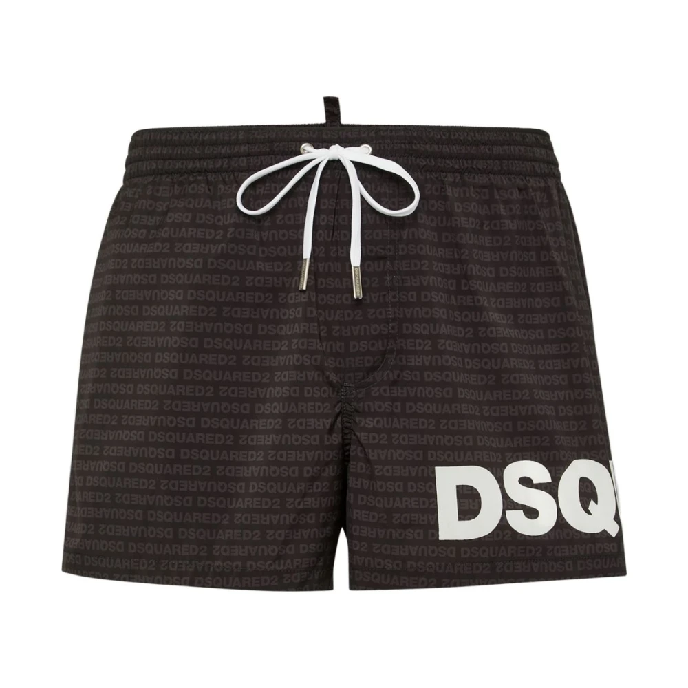 Dsquared2 Black And White Swimwear Ss25 - Male - Beachwear - S - Swimwear