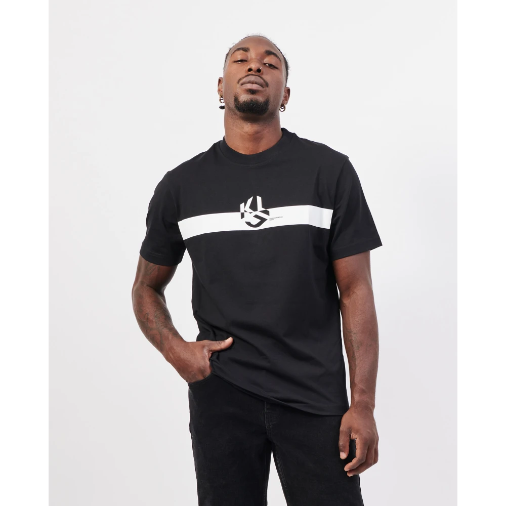 Karl Lagerfeld T-shirts en Polos Zwart Black Heren