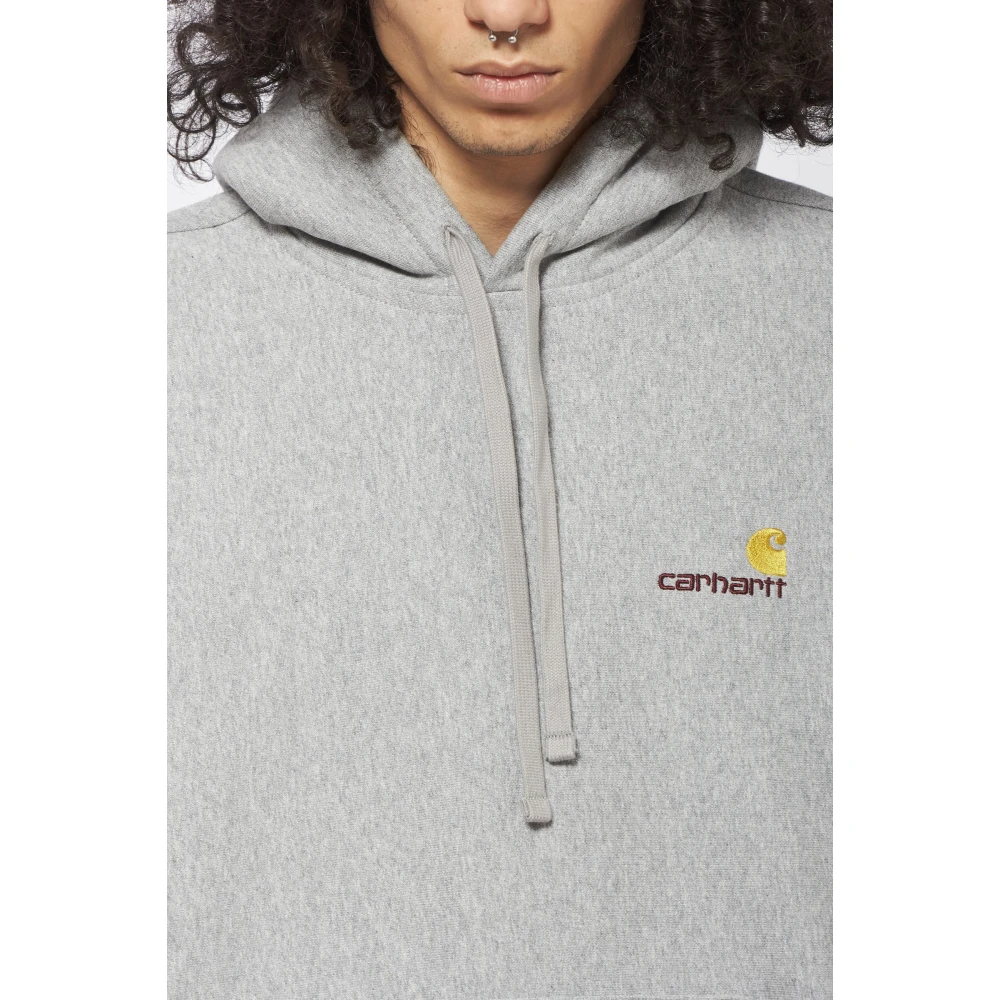 Carhartt WIP Grijze Katoenen Hoodie met Geborduurd Logo Gray Heren