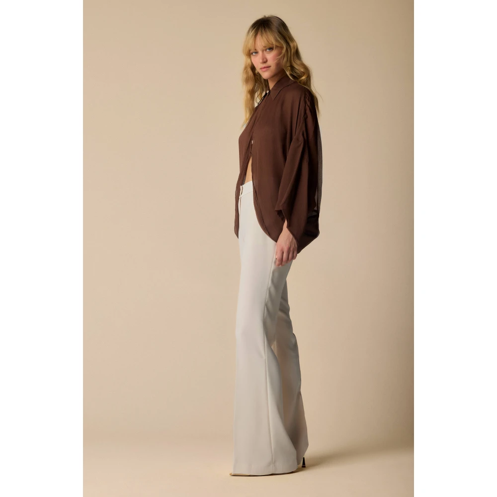 Kocca Maroon Sheer Blouse met Gouden Sluiting Brown Dames