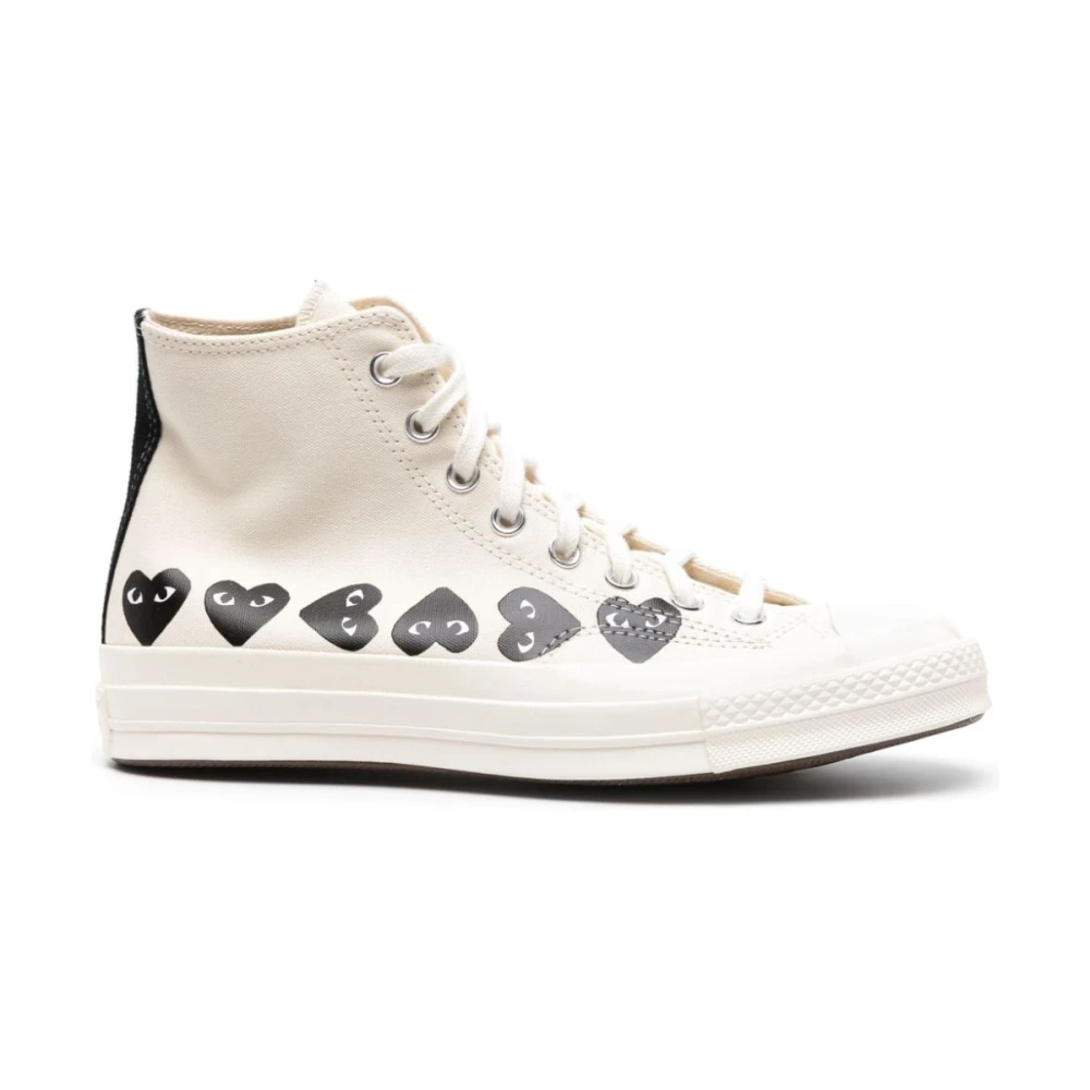 Comme des Garçons Play Hjärta Sneakers Vit Hög Topp White, Dam