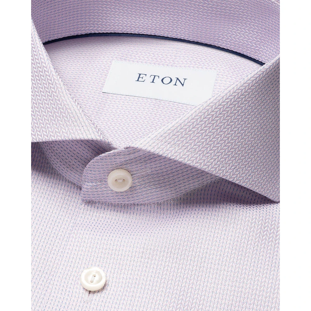 Eton Lange mouw overhemd Pink Heren