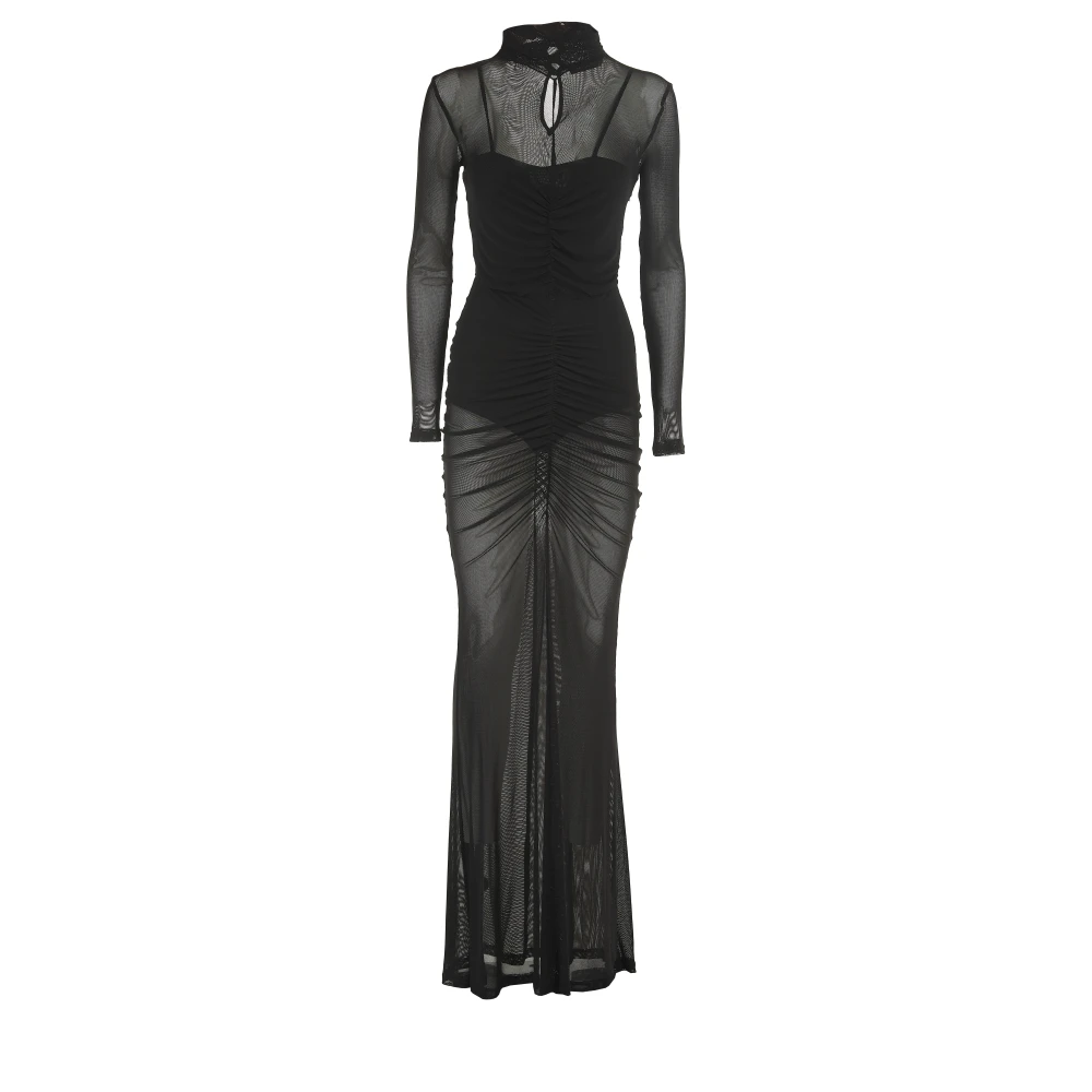 Actualee Zwarte Gedrapeerde Jurk Black Dames