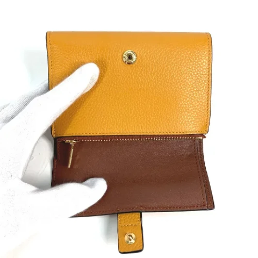 Loewe Pre-owned Leather wallets Yellow Dames