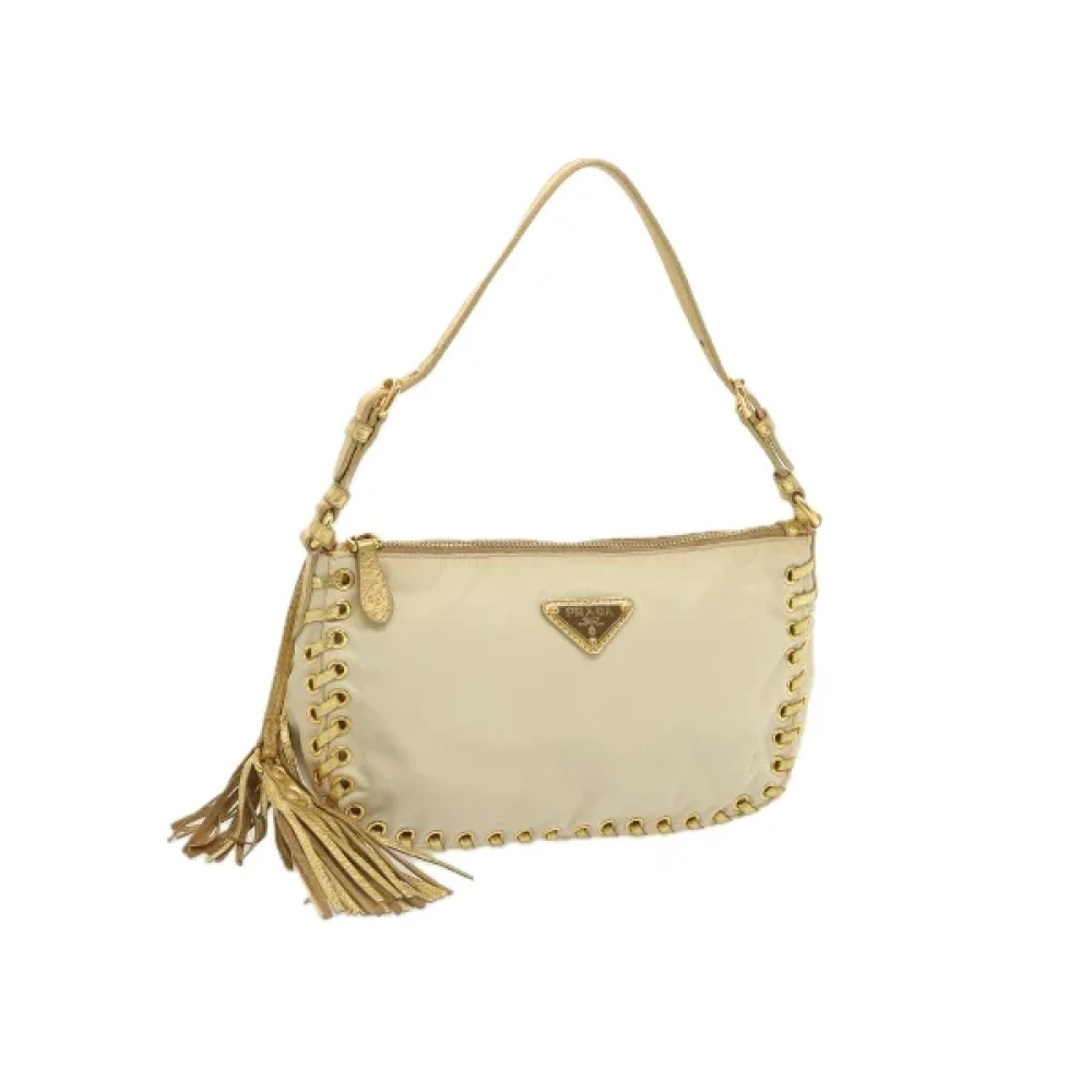 Prada Vintage Pre-owned Nylon home-office Beige Dames