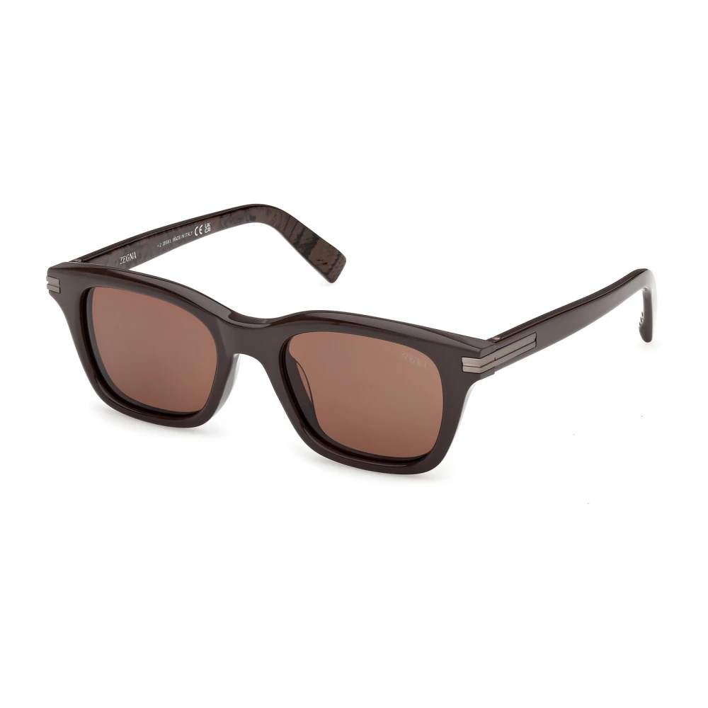 Zegna Brown Sunglasses, Male, 52 Mm, Ez0303 50E Sunglasses