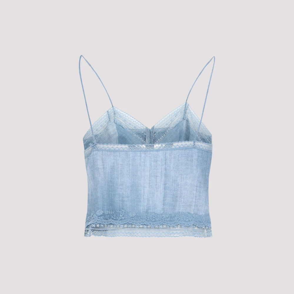 Ermanno Scervino Jeans Top met Stempelprint Blue Dames