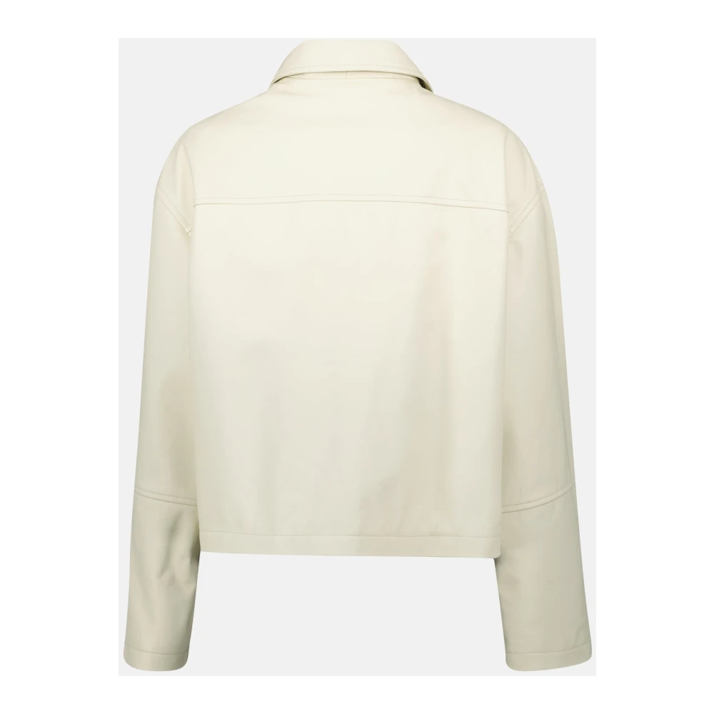 Moschino Stijlvolle witte leren jas White Dames