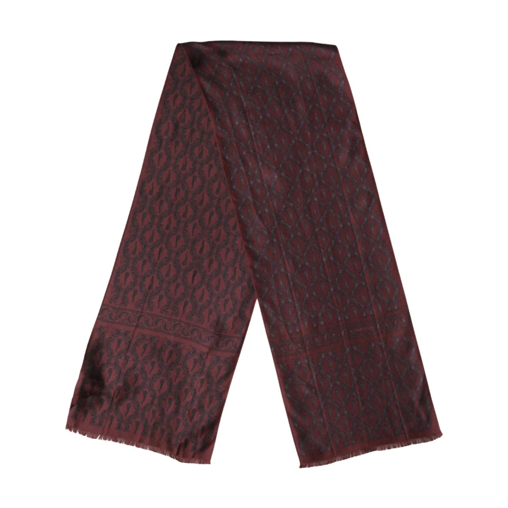Dolce & Gabbana , Silk Scarves, Male, Brown, One Size, Silk Paisley Foulard Scarf