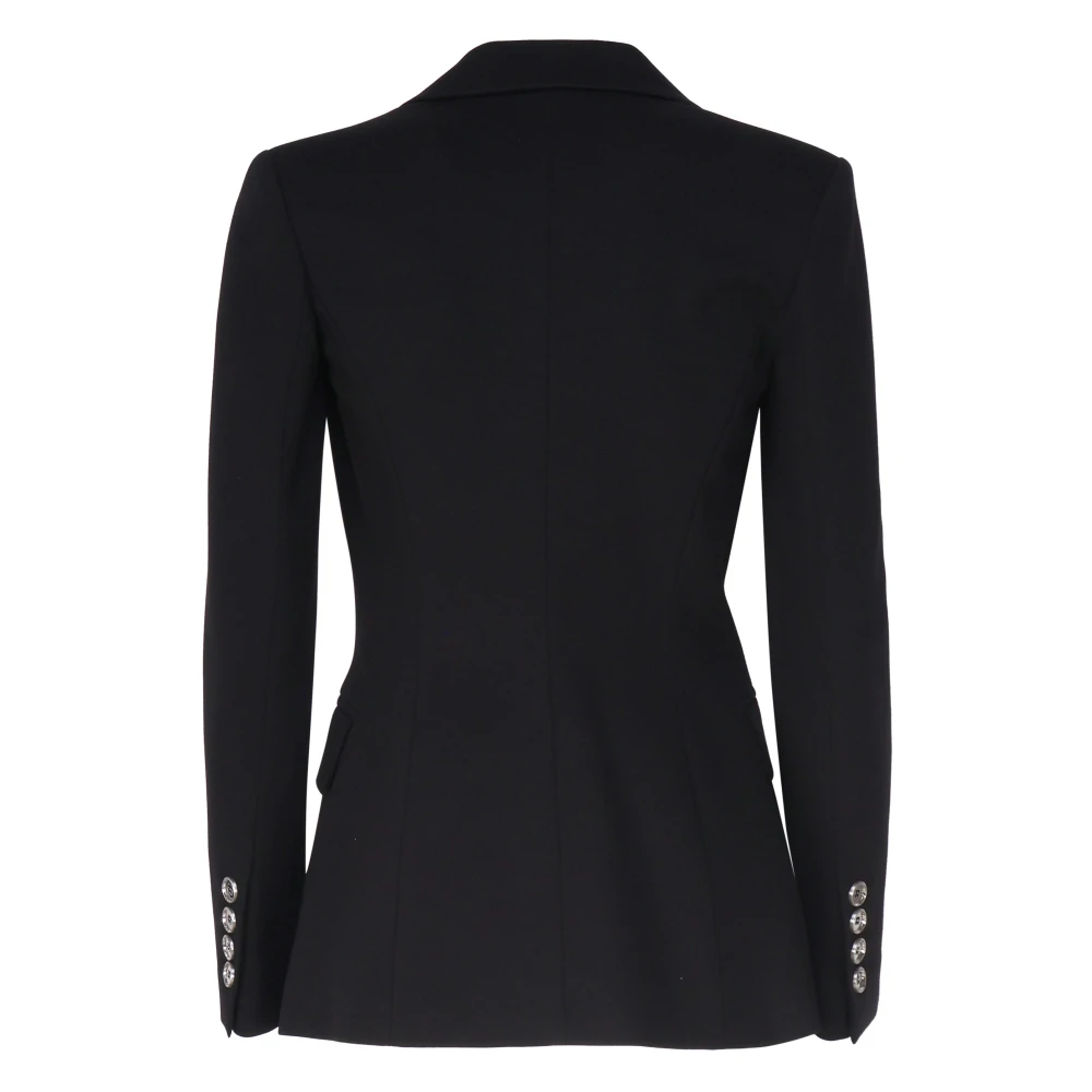 pinko Zwarte Single-Breasted Blazer Jas met Metalen Knopen Black Dames