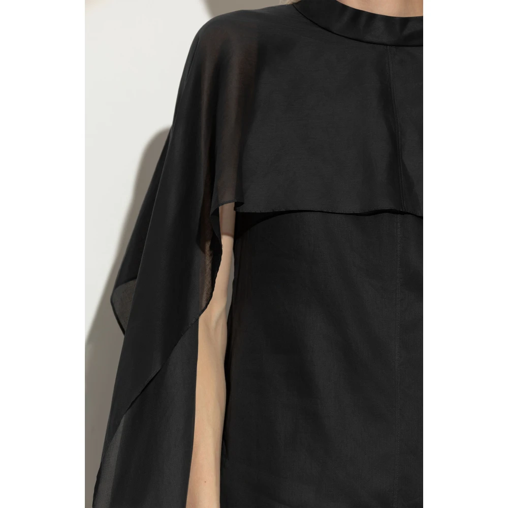Jil Sander Jurk met een opstaande kraag Black Dames