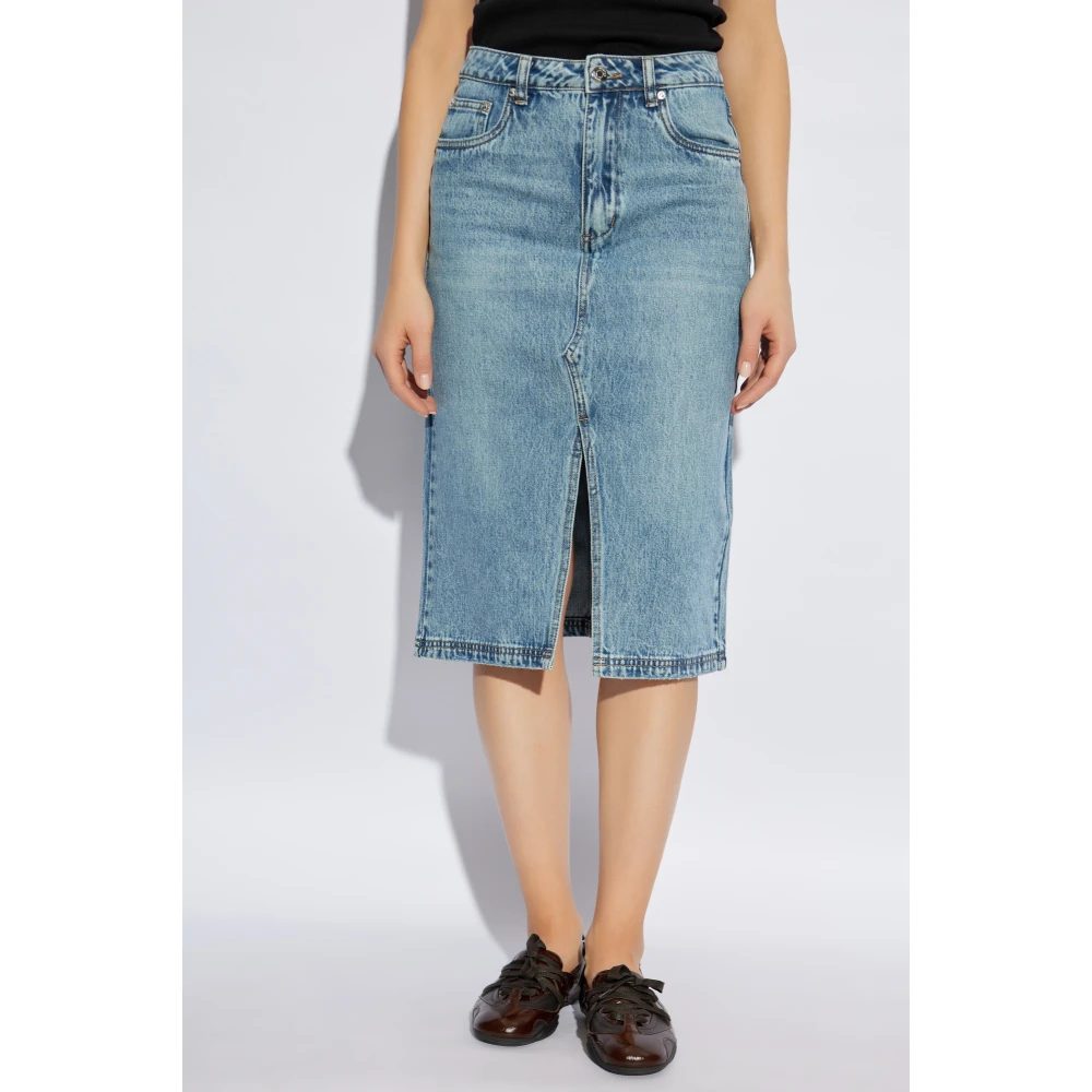 Gestuz Rok met split Blue Dames