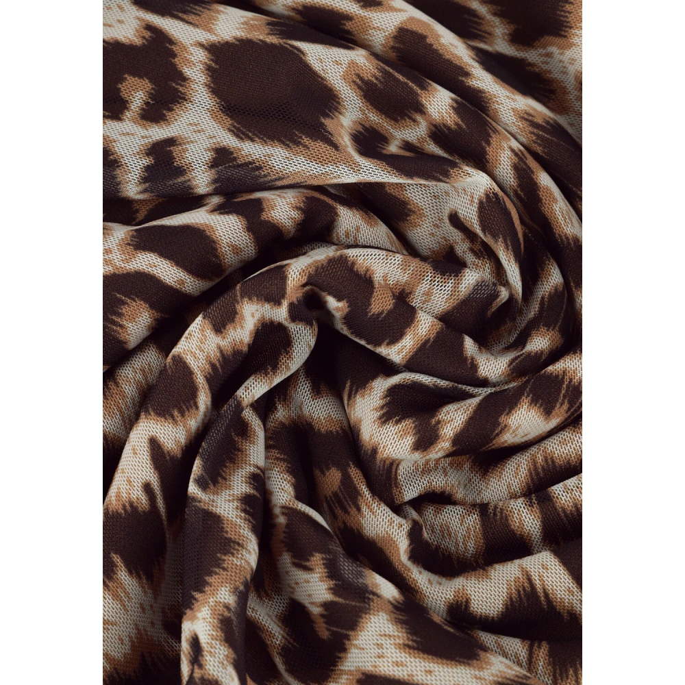 Catwalk Junkie Luipaardprint Lange Mouw Mesh Jurk Brown Dames