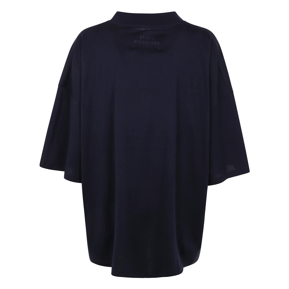 Studio Nicholson Korte mouw T-shirt in Branded stijl Blue Heren