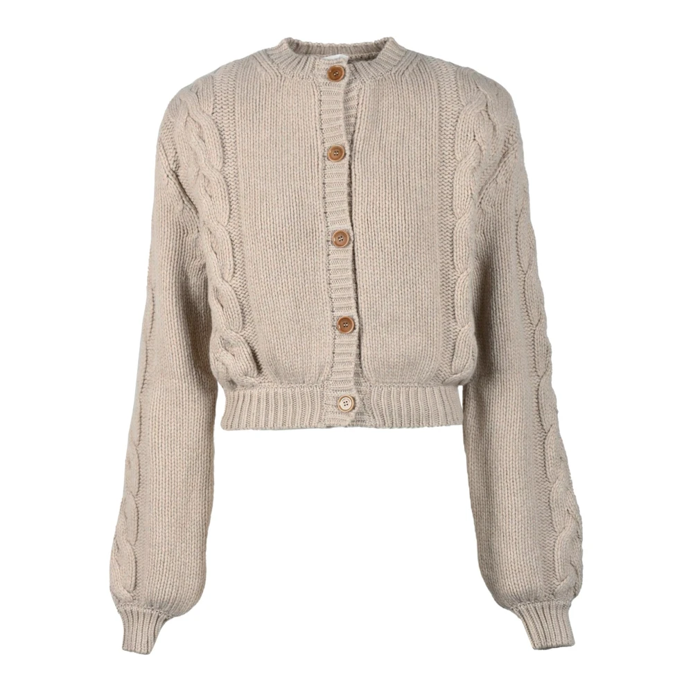 Magda Butrym Lyxig Cashmere Cardigan Beige, Dam