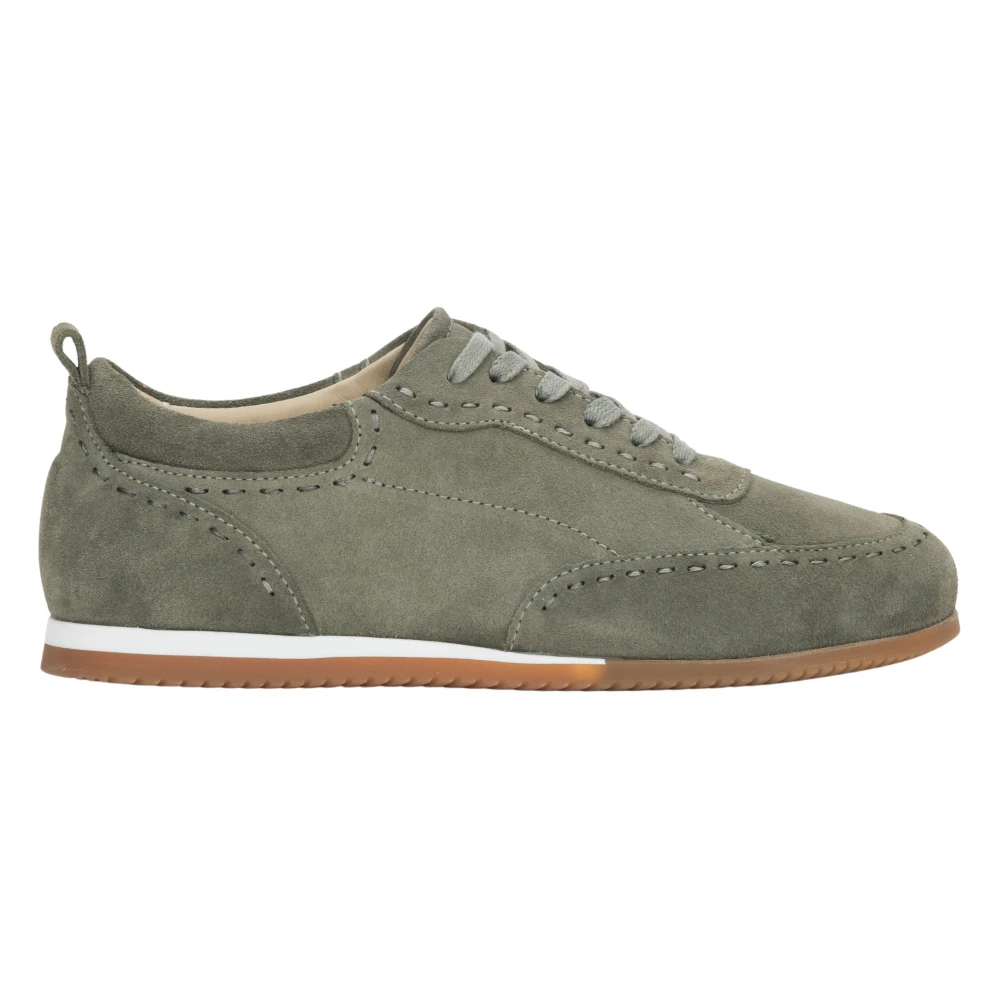 Estro Barefoot Sneakers in Italiaans Velours Dames Schoenen Groen