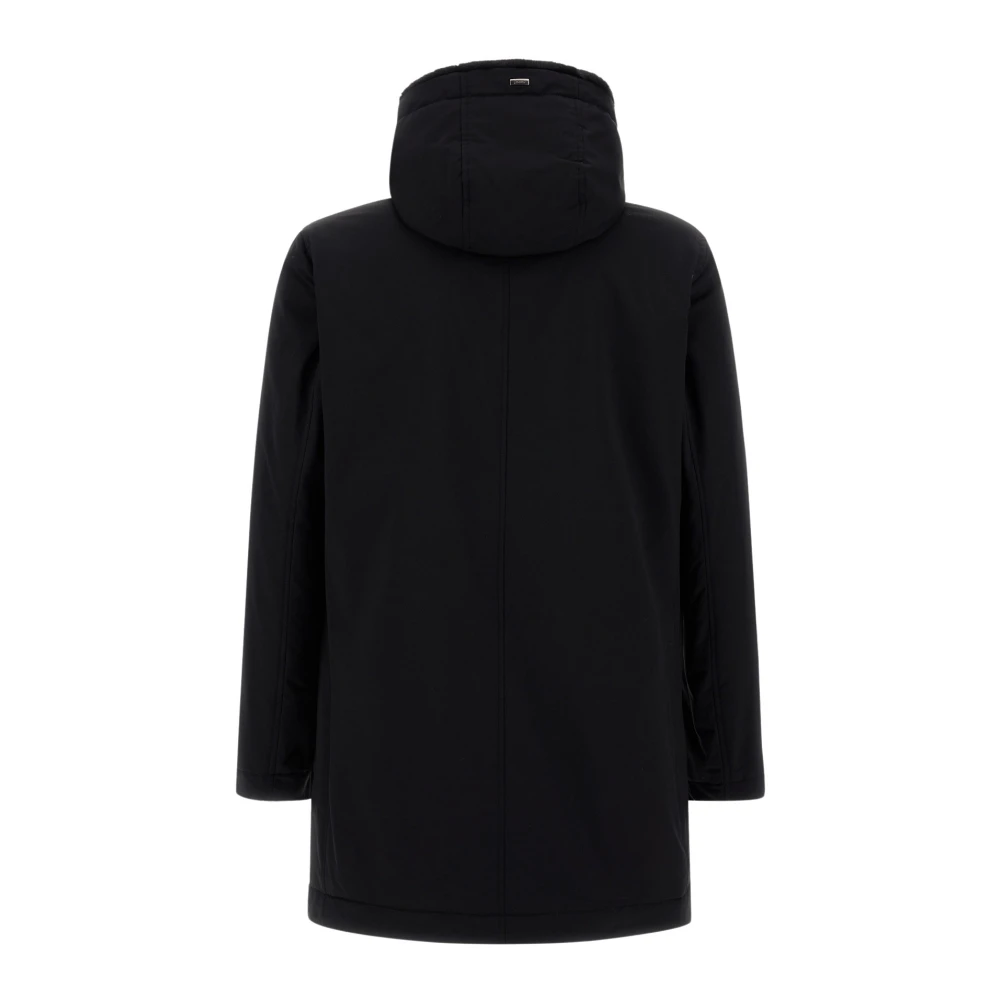 Herno Parka met bont gevoerd en capuchon Black Heren