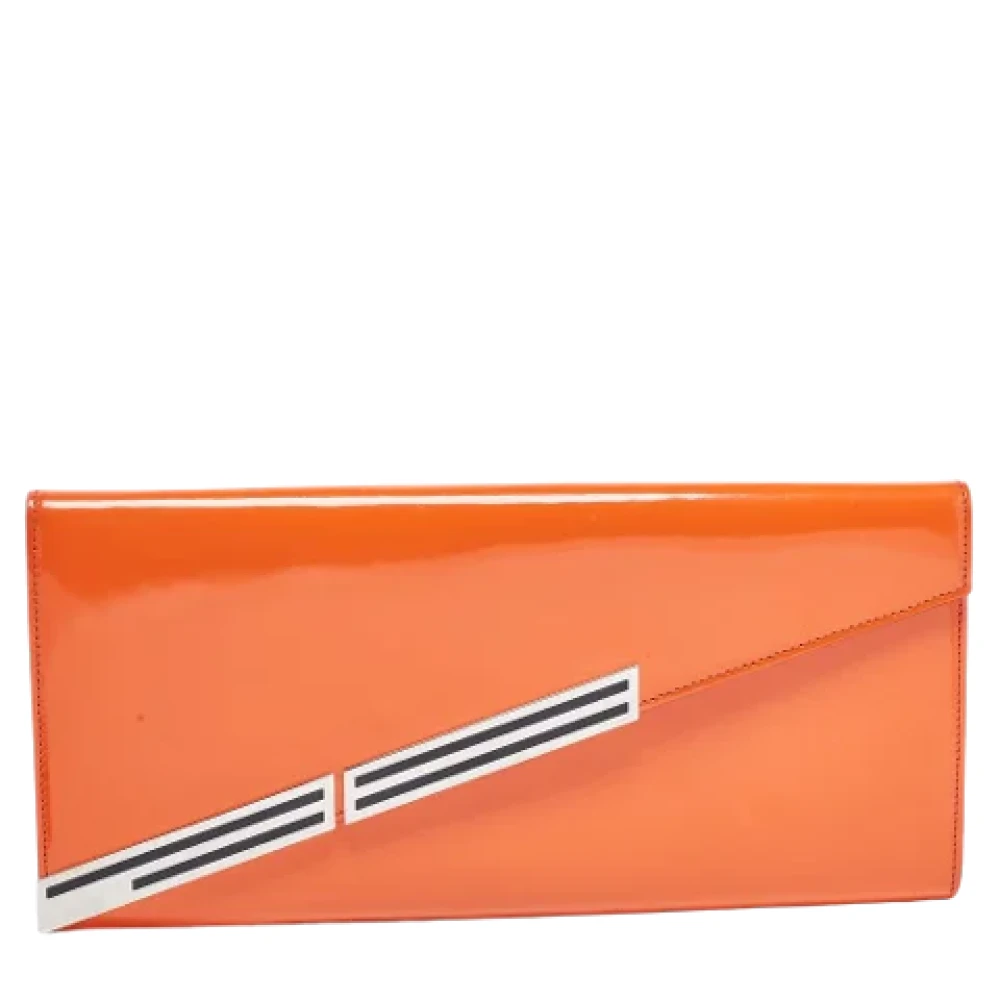 Gucci Vintage Pre-owned Leather clutches Orange Dames