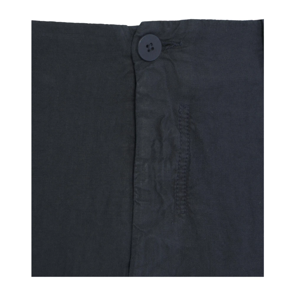 Transit Blauwe Linnen Cargoshorts Stijlvol Model Blue Heren