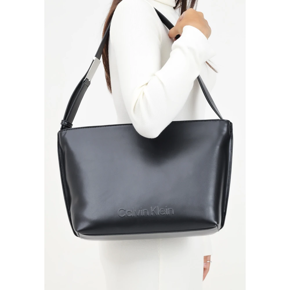 Calvin Klein Zwarte Shopper Tas met Elegante Details Black Dames