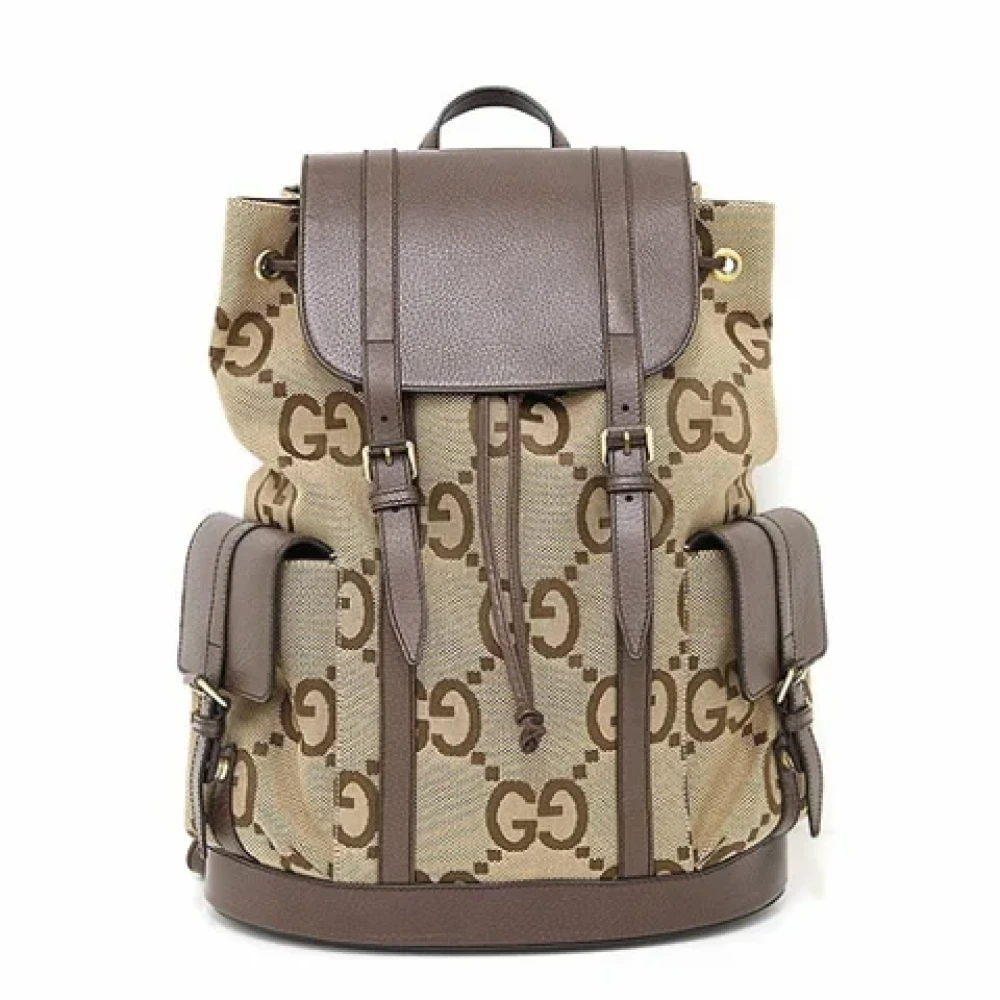 Gucci Vintage Pre-owned Canvas backpacks Beige Dames