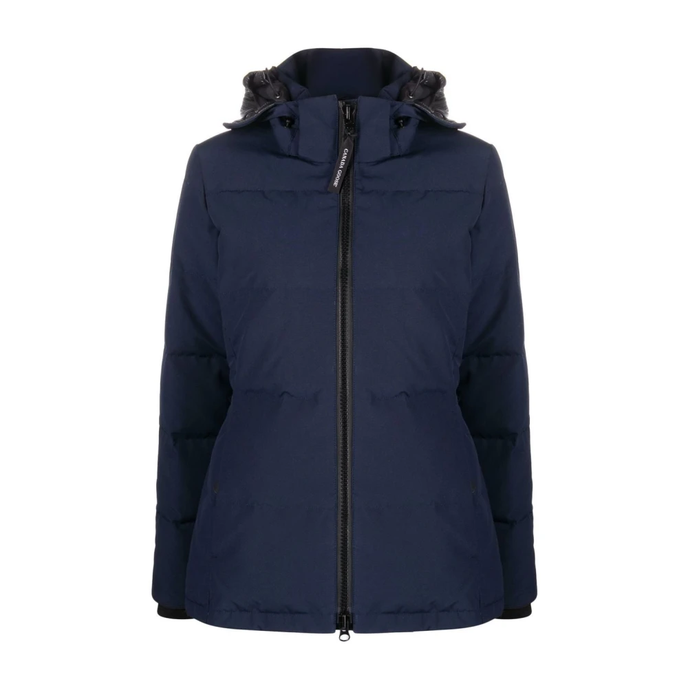 Canada Goose Blauwe Gewatteerde Jas met Capuchon Blue Dames