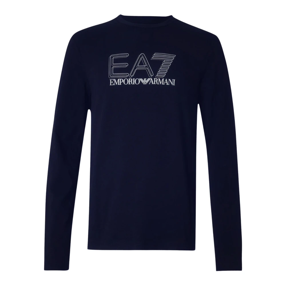 Emporio Armani Ea7 Men's Blue Stretch Cotton Jersey T-Shirt